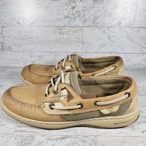 Sperry Top-Sider Womens Rosefish Boat Shoes 6.5M Brown Moc Toe Slip On Leather